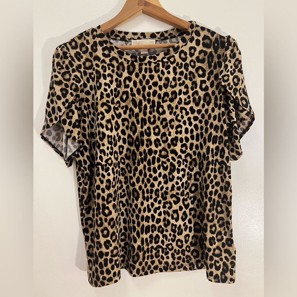 NWOT Michael Kors Animal Print Blouse Women’s Large
